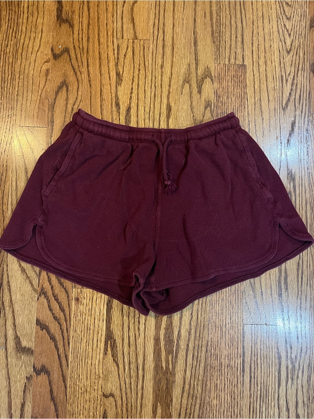 Brandy Melville Maroon Waffle Knit Shorts